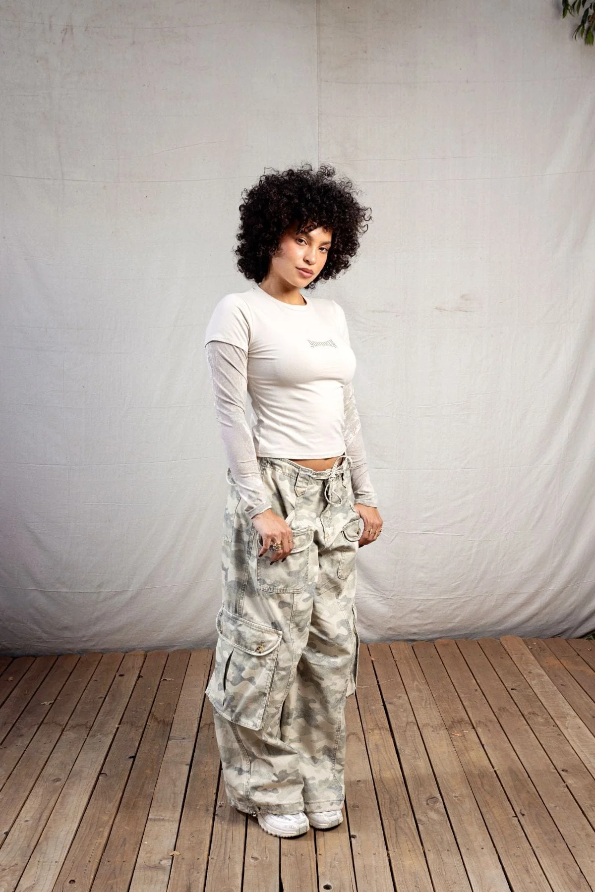 W4293 - Camo Twofer Baby Tee - Image 4